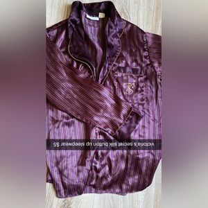 VS silk button-up sleepwear